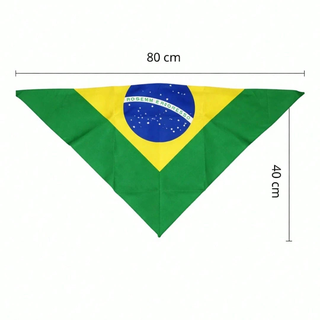 Local
Bandana Bandeira do Brasil Lenço Triangular Copa do Mundo Torcida Estádio Acessório Unissex