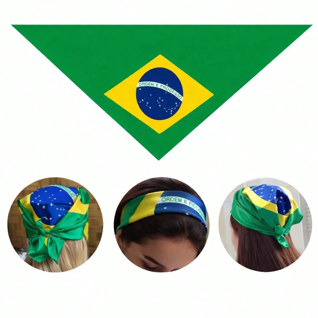 Local
Bandana Bandeira do Brasil Lenço Triangular Copa do Mundo Torcida Estádio Acessório Unissex
